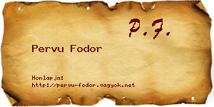 Pervu Fodor névjegykártya